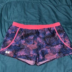 Under Armour Women’s Pink & Blue Patterned Performance Shorts